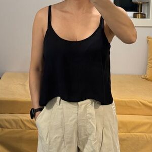 Pick 2 items for $20. Black Women's Scoop Neck Satin Cami Top
